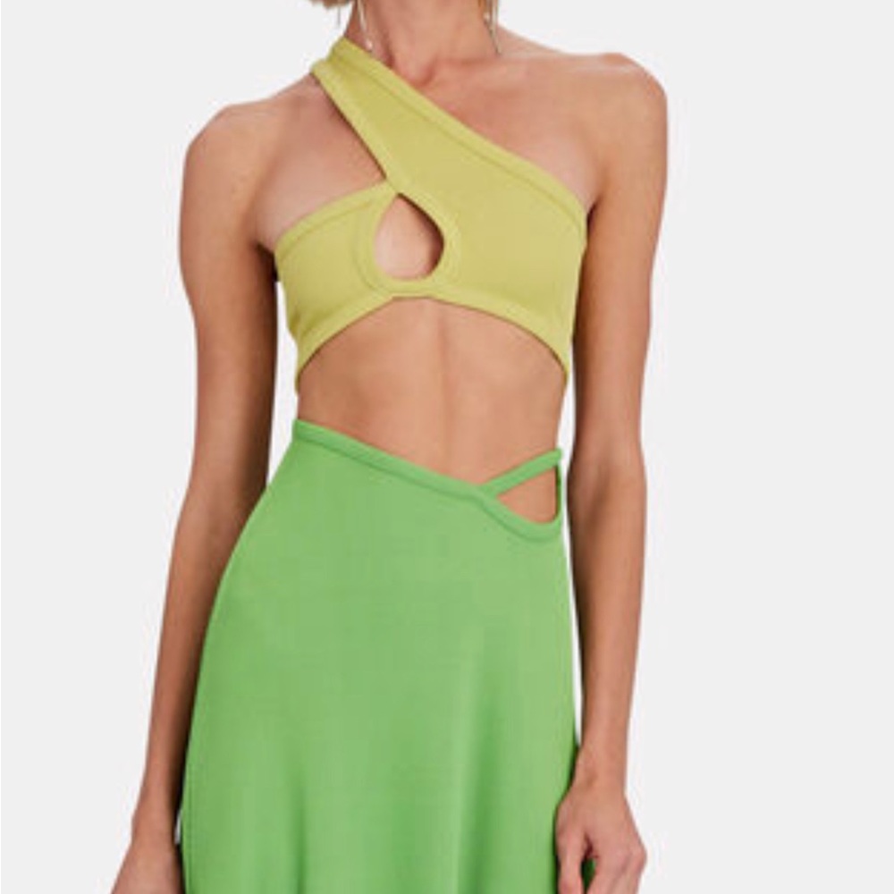 Ribbed yellow Christopher Esber crop top NWT